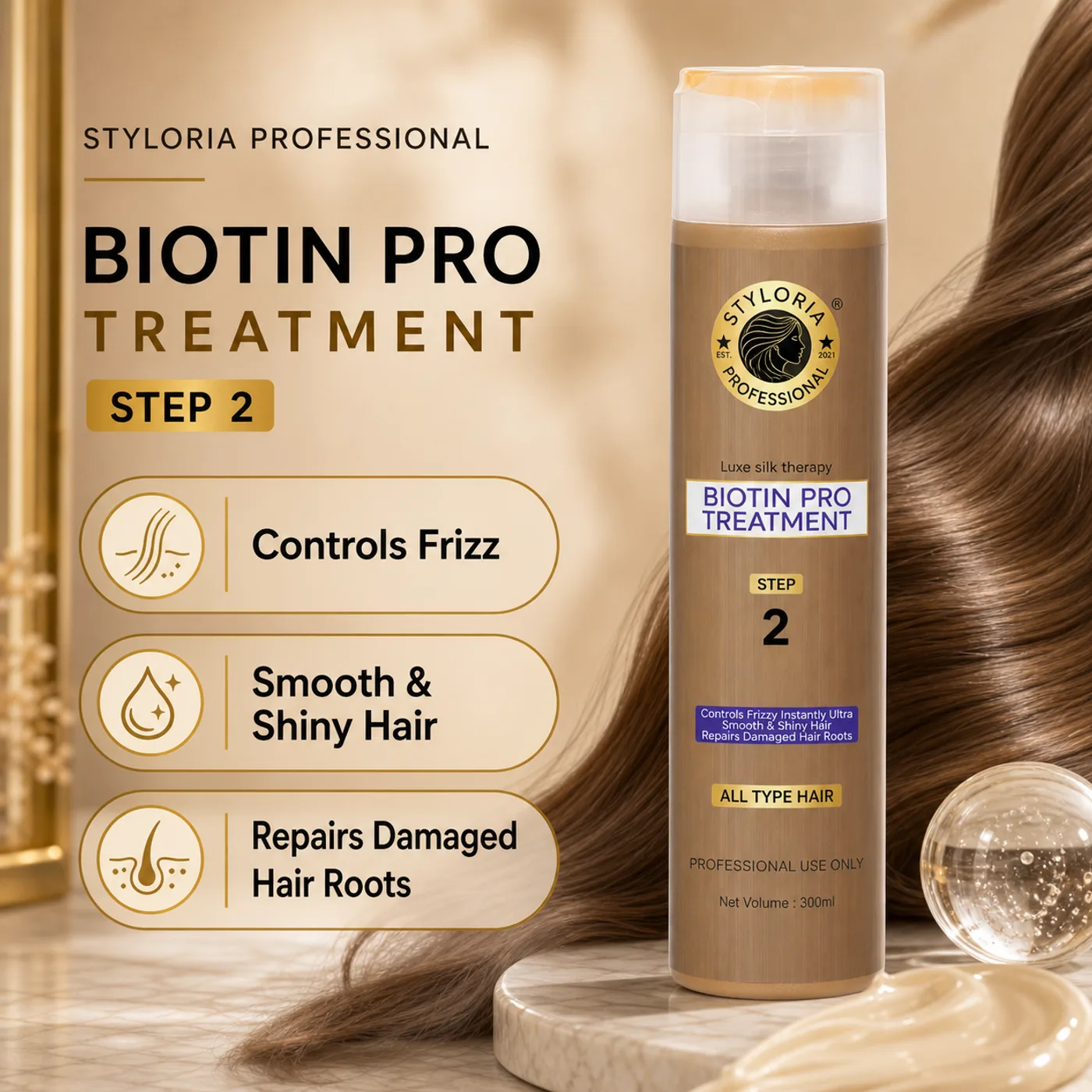 Styloria Professional Biotin Pro Treatment 300 ml, image 4