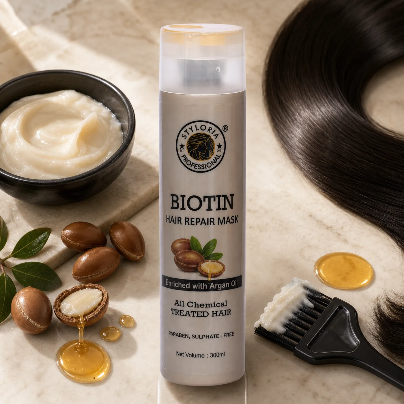 Styloria Professional Biotin Hair Repair Mask 300 ml, image 4