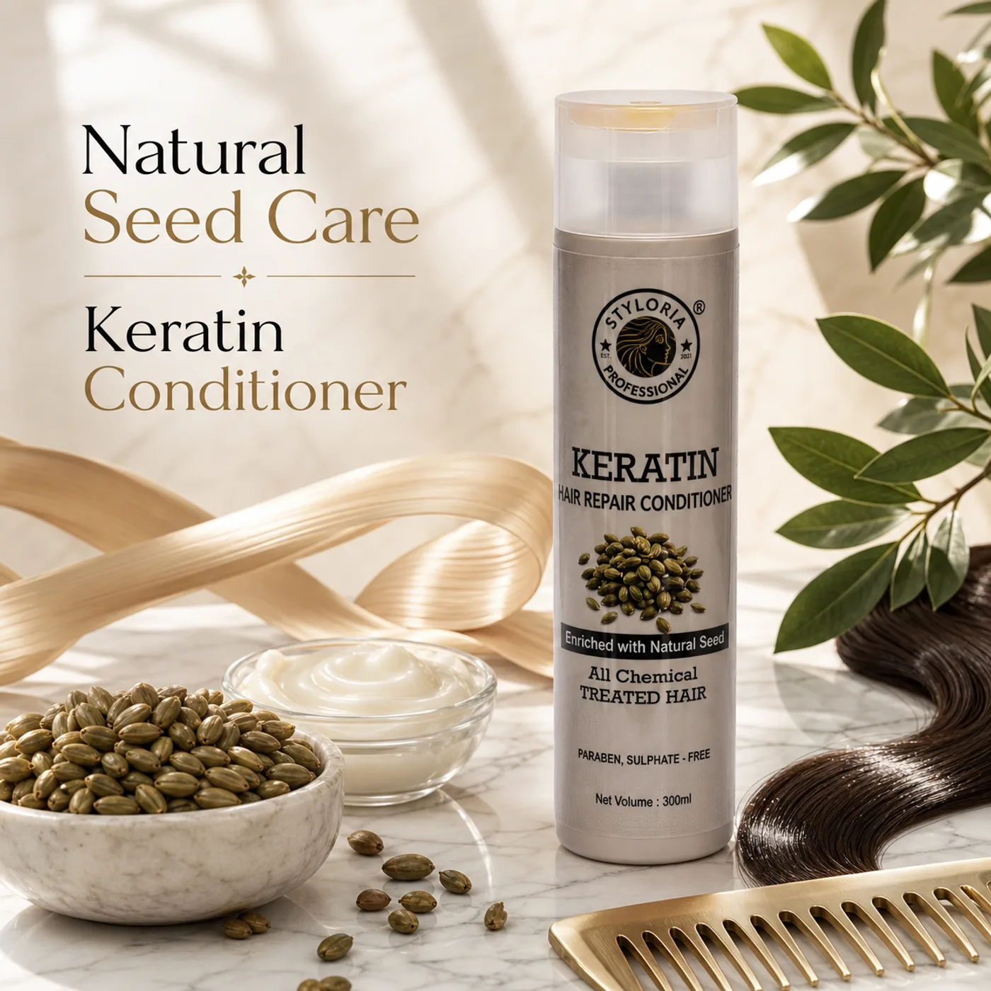 Styloria Professional Keratin Hair Repair Conditioner 300 ml, image 4