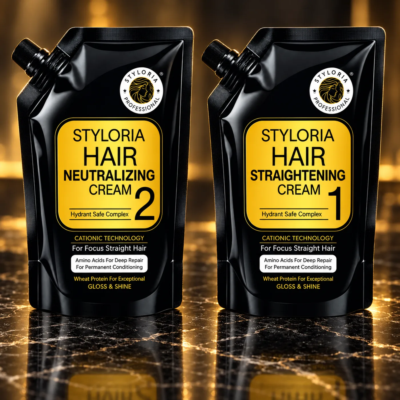 Styloria Professional Hair Straightening & Neutralizing Cream 2-step kit